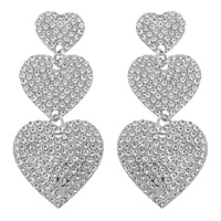 TRIPLE HEART RHINESTONE EARRINGS